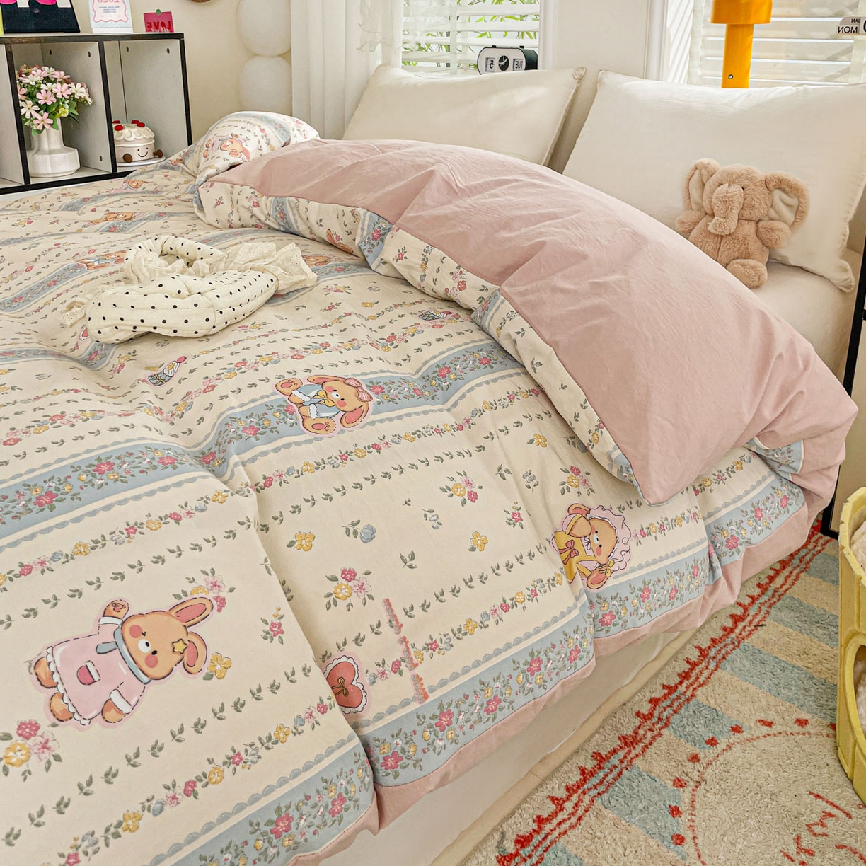 91家纺网 家纺一手货源 找家纺 纽缦家纺 2026新款A类105g仿棉四件套古法水洗棉四件套 幸运狗