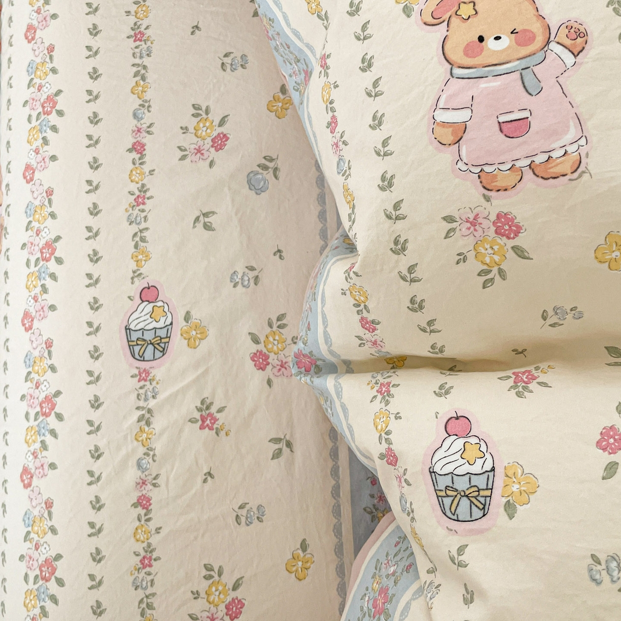 91家纺网 家纺一手货源 找家纺 纽缦家纺 2026新款A类105g仿棉四件套古法水洗棉四件套 幸运狗