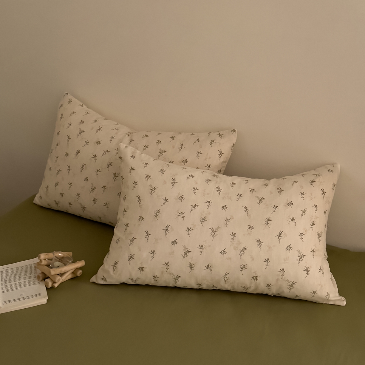 DoDo 兜兜 2026新款全棉纯棉复古双层纱单品枕套系列（可定做尺寸） 青竹漫-米