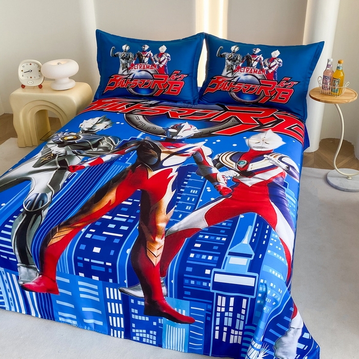 91家纺网 家纺一手货源 找家纺 一电 2026新款卡通床单单件被单学生宿舍被罩三件套单人儿童上下床床单-磨毛床单 第二批 奥特归来