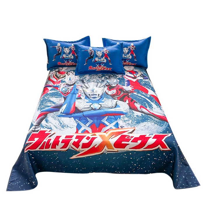 91家纺网 家纺一手货源 找家纺 一电 2026新款卡通床单单件被单学生宿舍被罩三件套单人儿童上下床床单-磨毛床单 第二批 奥特警卫队