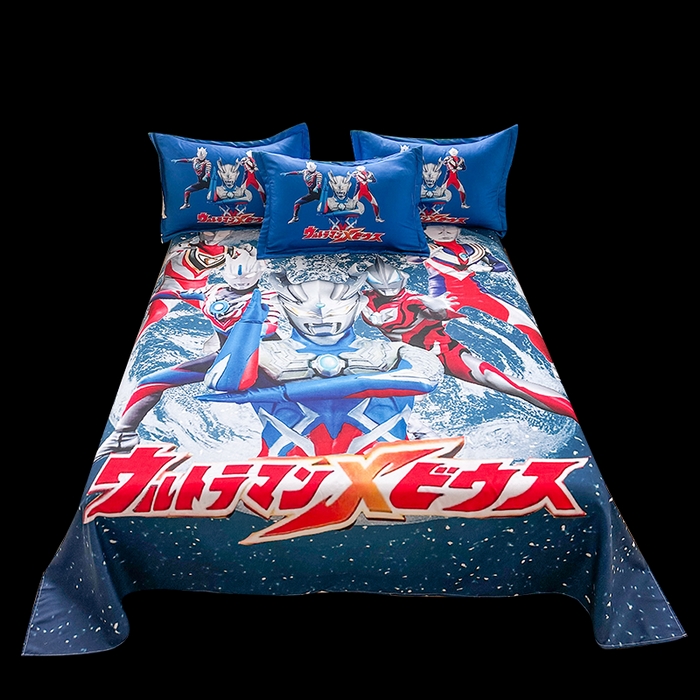 91家纺网 家纺一手货源 找家纺 一电 2026新款卡通床单单件被单学生宿舍被罩三件套单人儿童上下床床单-磨毛床单 第二批 奥特警卫队