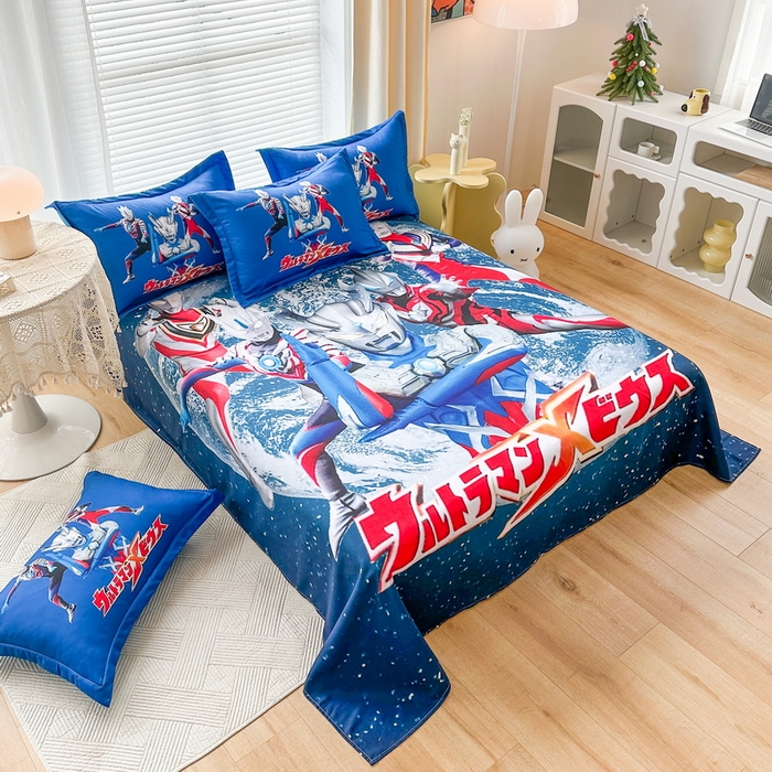 91家纺网 家纺一手货源 找家纺 一电 2026新款卡通床单单件被单学生宿舍被罩三件套单人儿童上下床床单-磨毛床单 第二批 奥特警卫队