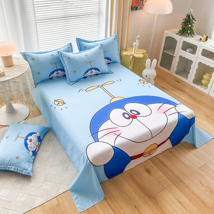 91家纺网 家纺一手货源 找家纺 一电 2026新款卡通床单单件被单学生宿舍被罩三件套单人儿童上下床床单-磨毛床单 第一批 可爱叮当