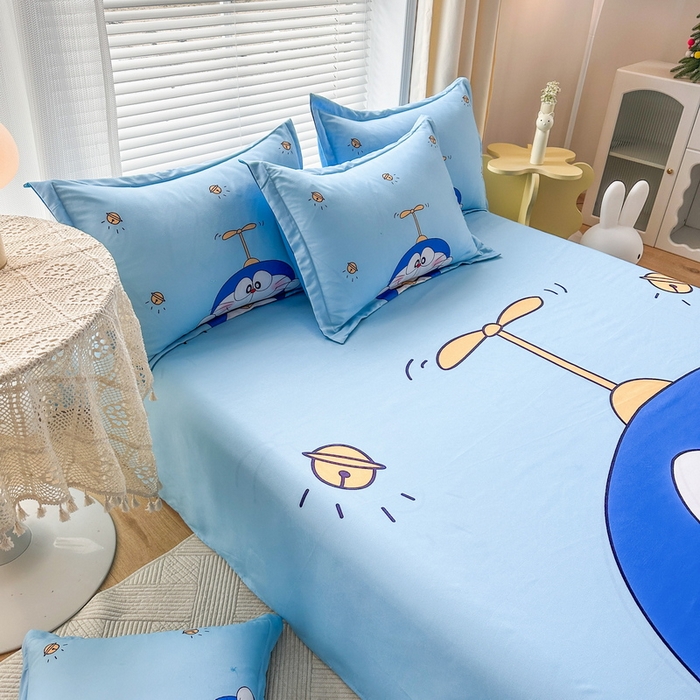 91家纺网 家纺一手货源 找家纺 一电 2026新款卡通床单单件被单学生宿舍被罩三件套单人儿童上下床床单-磨毛床单 第一批 可爱叮当