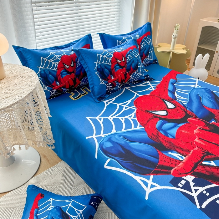 91家纺网 家纺一手货源 找家纺 一电 2026新款卡通床单单件被单学生宿舍被罩三件套单人儿童上下床床单-磨毛床单 第一批 蜘蛛侠