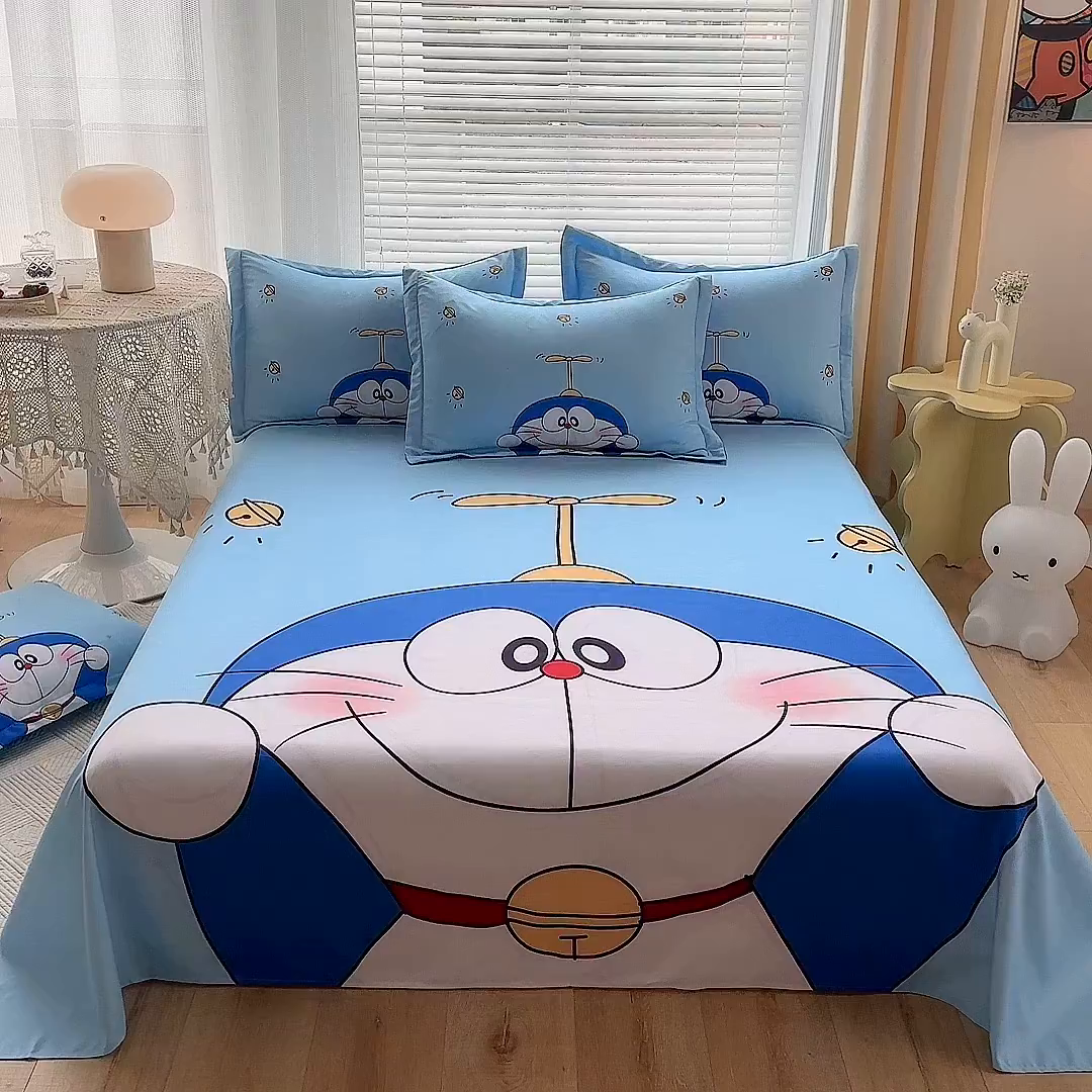 91家纺网 家纺一手货源 找家纺 一电 2026新款卡通床单单件被单学生宿舍被罩三件套单人儿童上下床床单-磨毛床单 第一批 可爱叮当