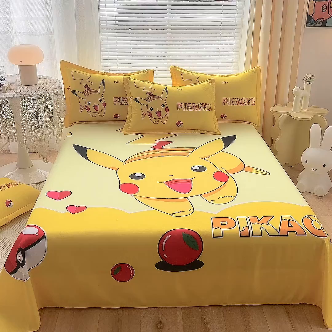 91家纺网 家纺一手货源 找家纺 （总）一电 2026新款卡通床单单件被单学生宿舍被罩三件套单人儿童上下床床单-磨毛床单 第一批