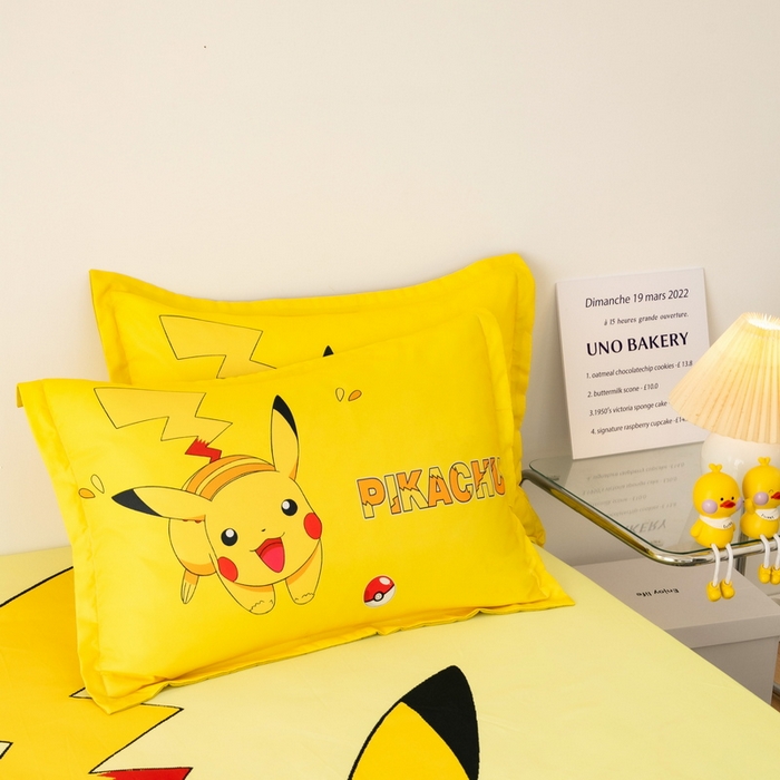 一电 2026新款跨境电商卡通学生枕头套枕套48x74cm单只件一对装儿童男孩枕皮子-2.磨毛枕套 奔跑皮卡丘