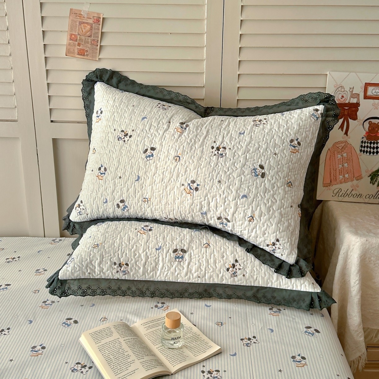 91家纺网 家纺一手货源 找家纺 （总）百寐 2026吸汗防油全棉三层夹棉花边信封加大50*80枕套48*74/40*60枕芯