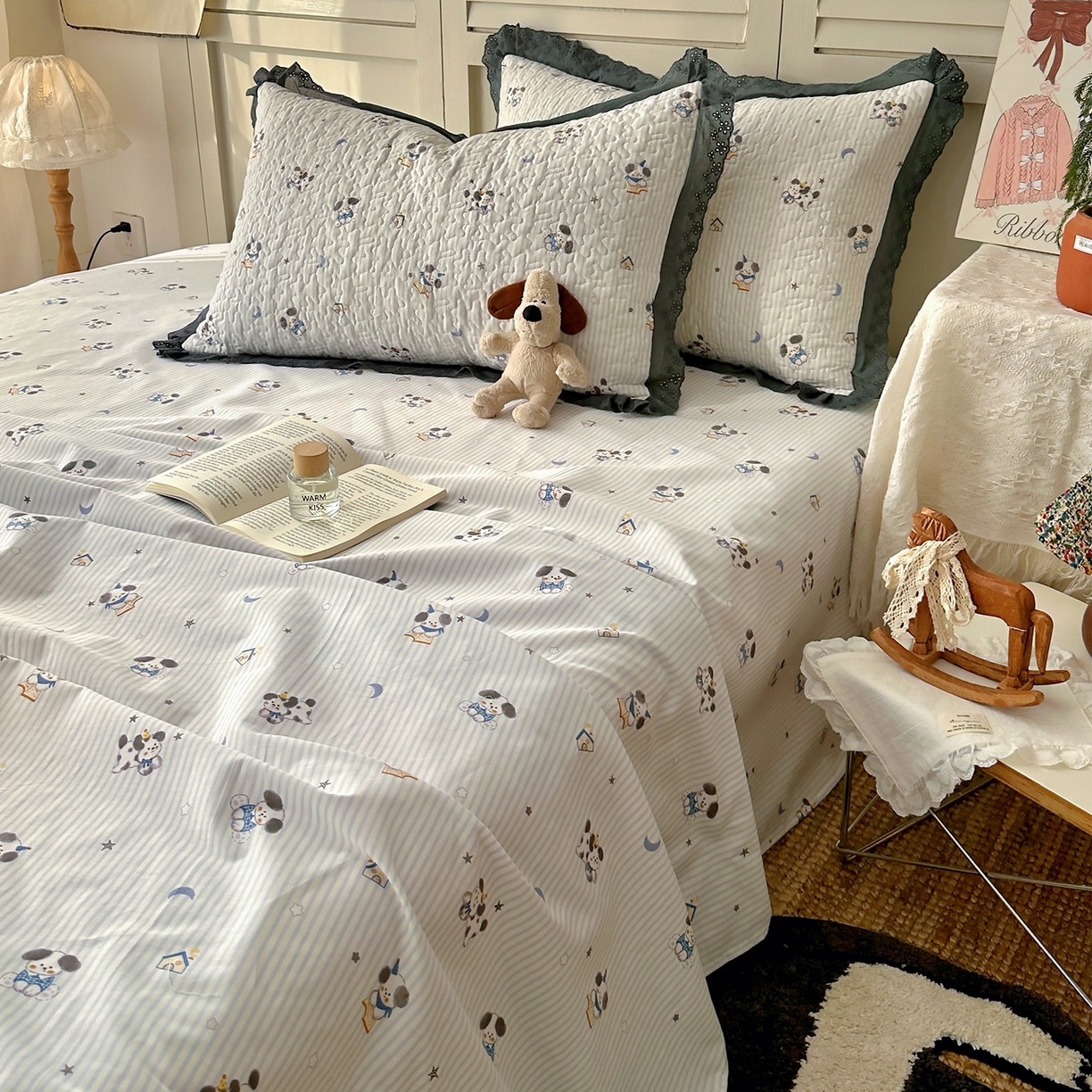 91家纺网 家纺一手货源 找家纺 （总）百寐 2026吸汗防油全棉三层夹棉花边信封加大50*80枕套48*74/40*60枕芯