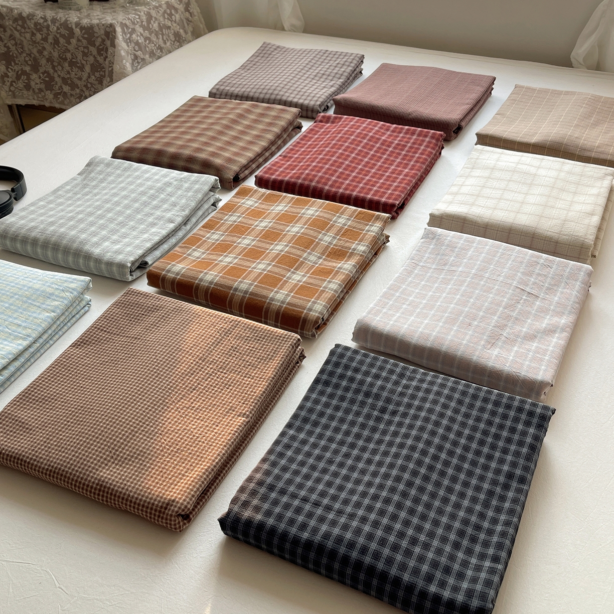 91家纺网 家纺一手货源 找家纺 六巷胡同 2026新款A类全棉纯棉水洗棉色织格子单品床单 床单单件 组合图仅供展示不可下单