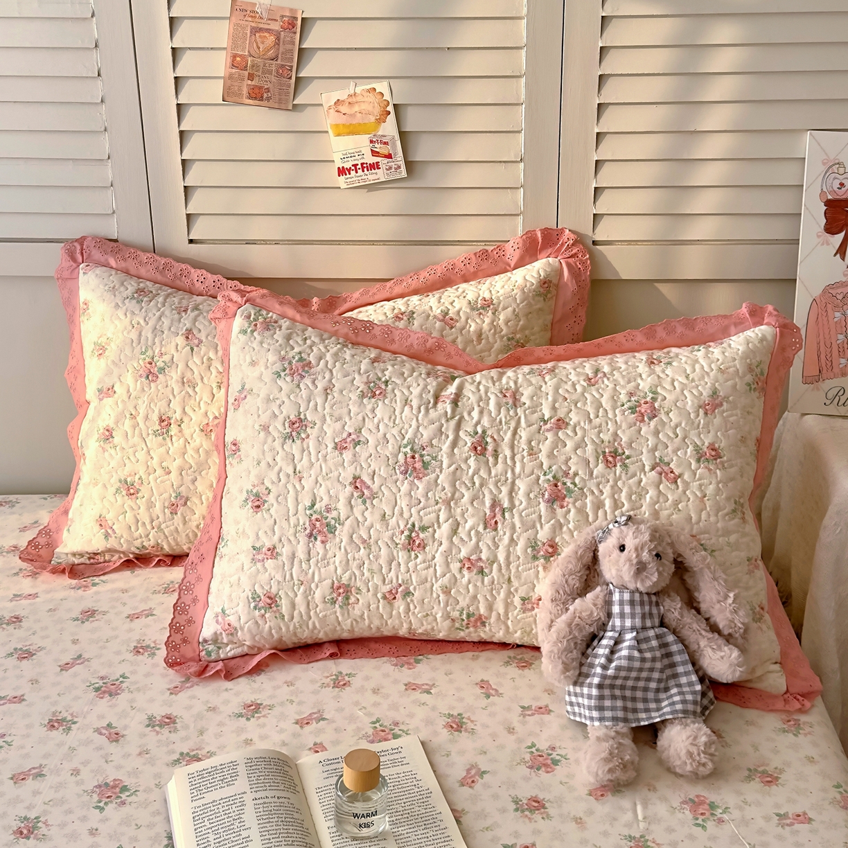 91家纺网 家纺一手货源 找家纺 百寐 2026吸汗防油全棉三层夹棉花边信封加大50*80枕套48*74/40*60枕芯 夹棉-花涧