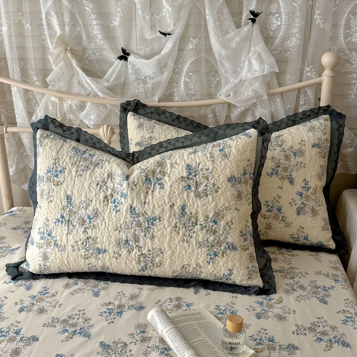 91家纺网 家纺一手货源 找家纺 百寐 2026吸汗防油全棉三层夹棉花边信封加大50*80枕套48*74/40*60枕芯 夹棉-云中忆