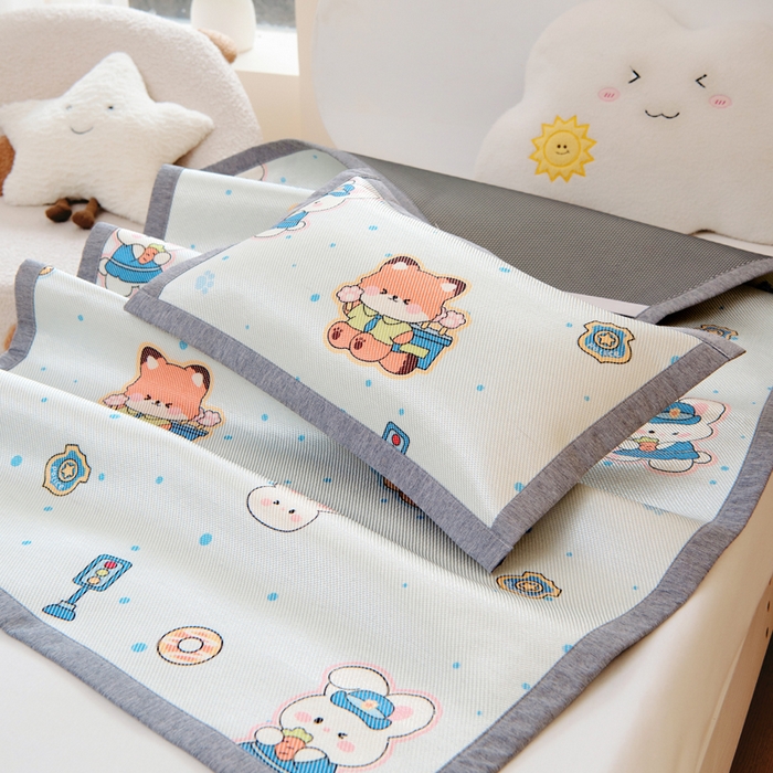 91家纺网 家纺一手货源 找家纺 鱼宝2026新款儿童冰藤席冰丝凉席软席 疯狂小动物