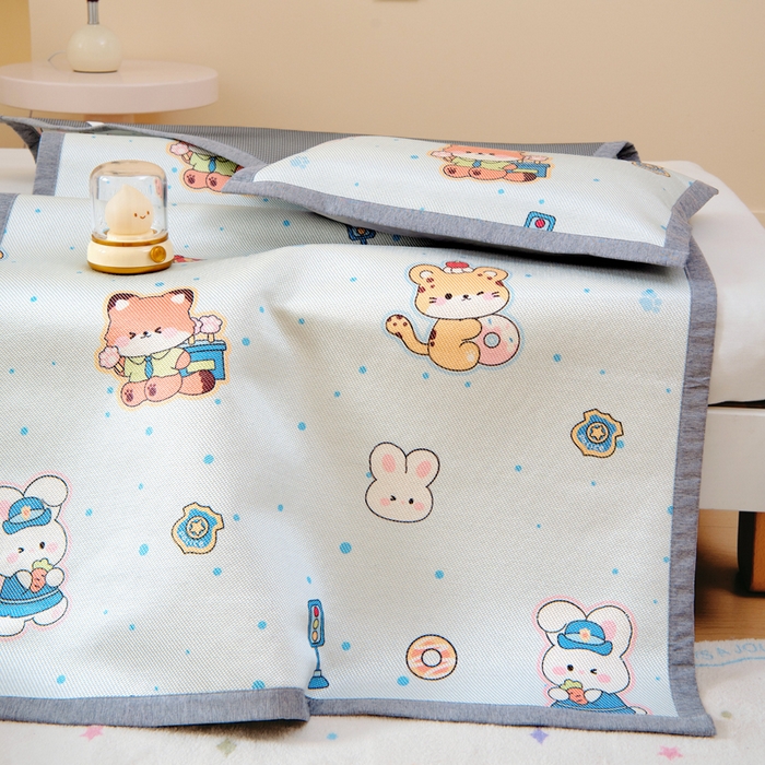 91家纺网 家纺一手货源 找家纺 鱼宝2026新款儿童冰藤席冰丝凉席软席 疯狂小动物