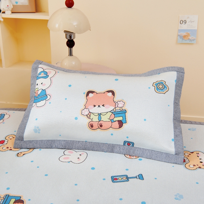 91家纺网 家纺一手货源 找家纺 鱼宝2026新款儿童冰藤席冰丝凉席软席 疯狂小动物