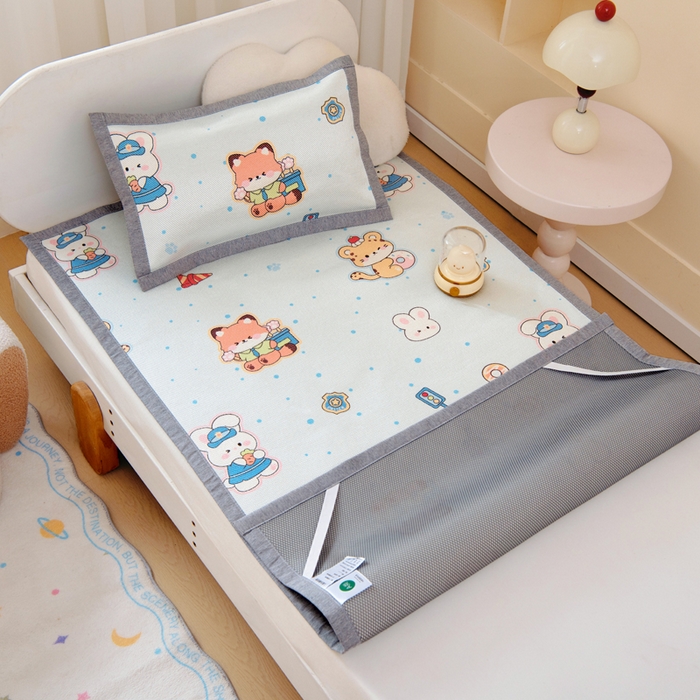 91家纺网 家纺一手货源 找家纺 鱼宝2026新款儿童冰藤席冰丝凉席软席 疯狂小动物