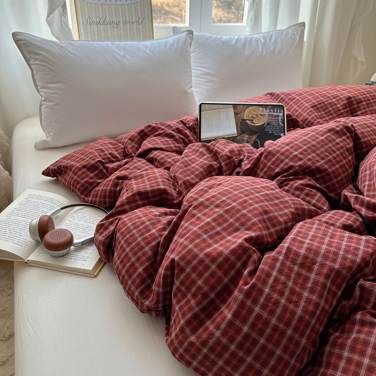 91家纺网 家纺一手货源 找家纺 （总）六巷胡同 2026新款A类全棉纯棉水洗棉色织格子单品被套 被套单件