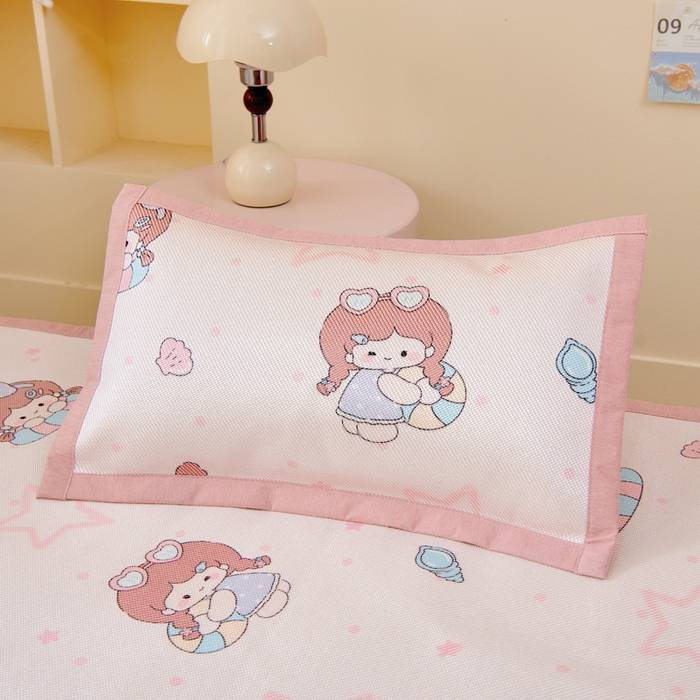 91家纺网 家纺一手货源 找家纺 鱼宝2026新款儿童冰藤席冰丝凉席软席 美人鱼