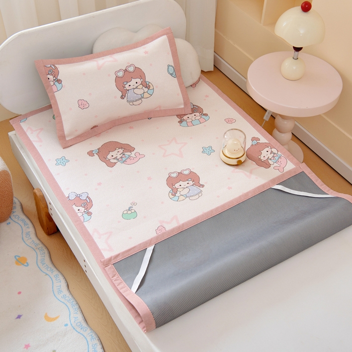 91家纺网 家纺一手货源 找家纺 鱼宝2026新款儿童冰藤席冰丝凉席软席 美人鱼