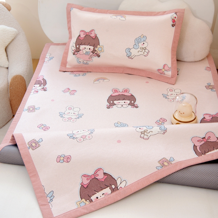 91家纺网 家纺一手货源 找家纺 鱼宝2026新款儿童冰藤席冰丝凉席软席 魔法公主