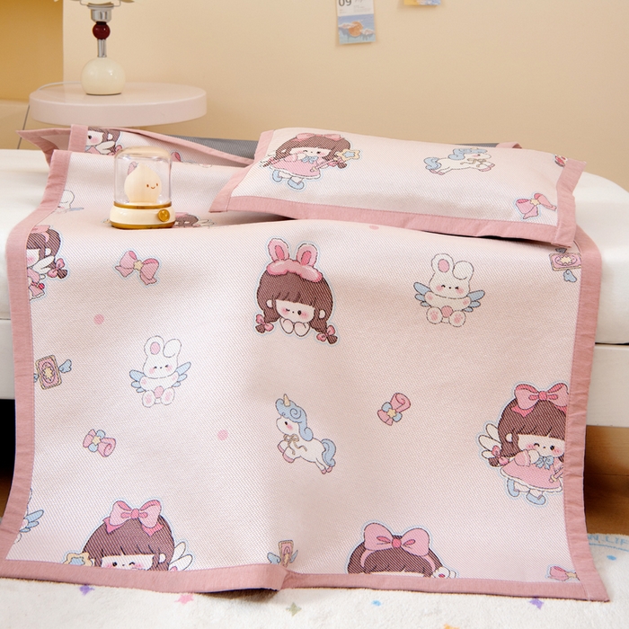 91家纺网 家纺一手货源 找家纺 鱼宝2026新款儿童冰藤席冰丝凉席软席 魔法公主