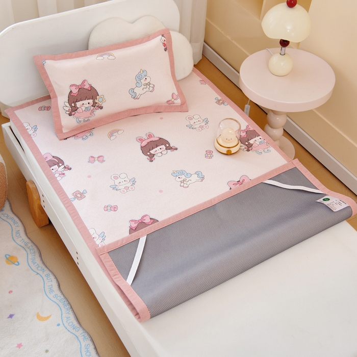 91家纺网 家纺一手货源 找家纺 鱼宝2026新款儿童冰藤席冰丝凉席软席 魔法公主