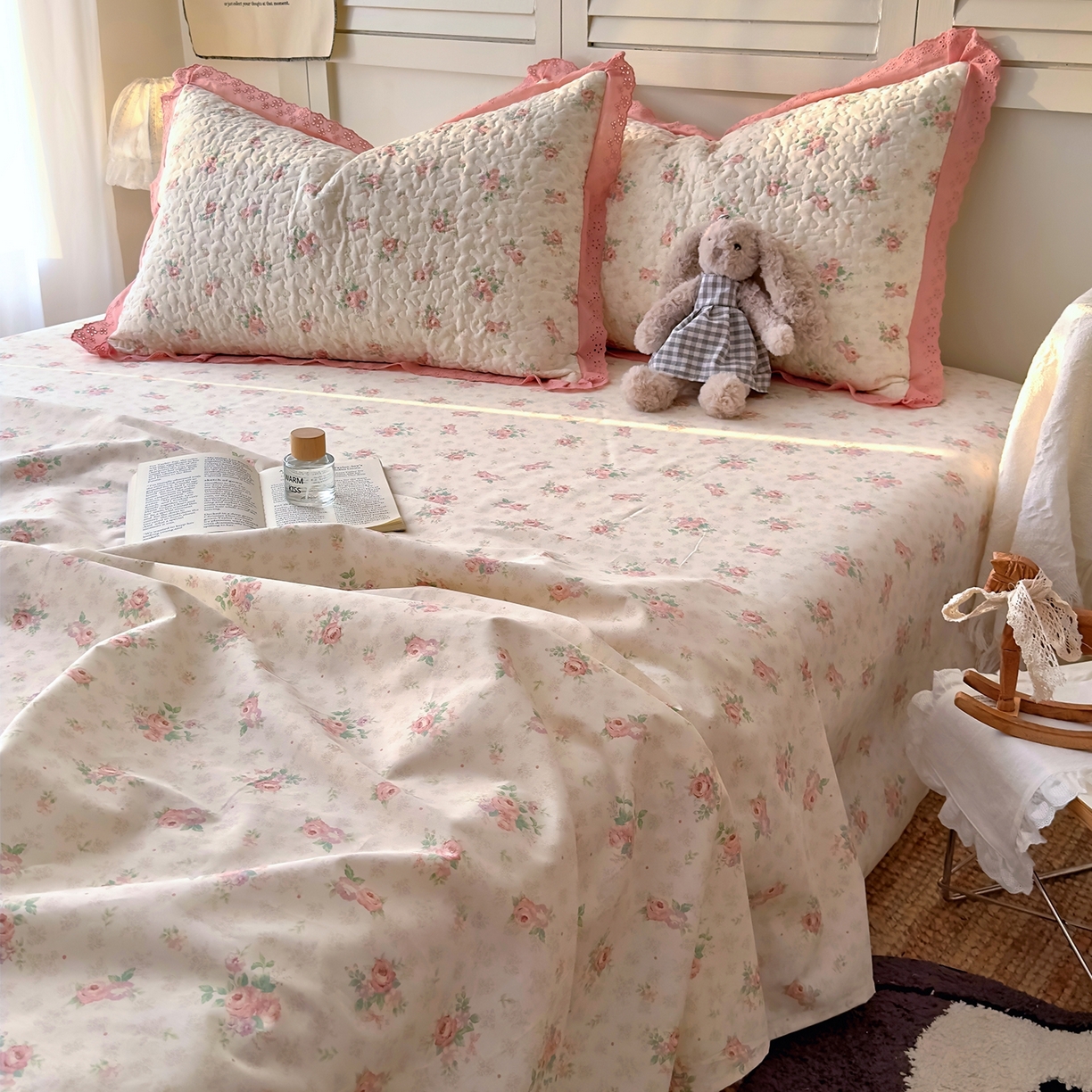 91家纺网 家纺一手货源 找家纺 百寐 2026吸汗防油全棉三层夹棉花边信封加大50*80枕套48*74/40*60枕芯 夹棉-花涧