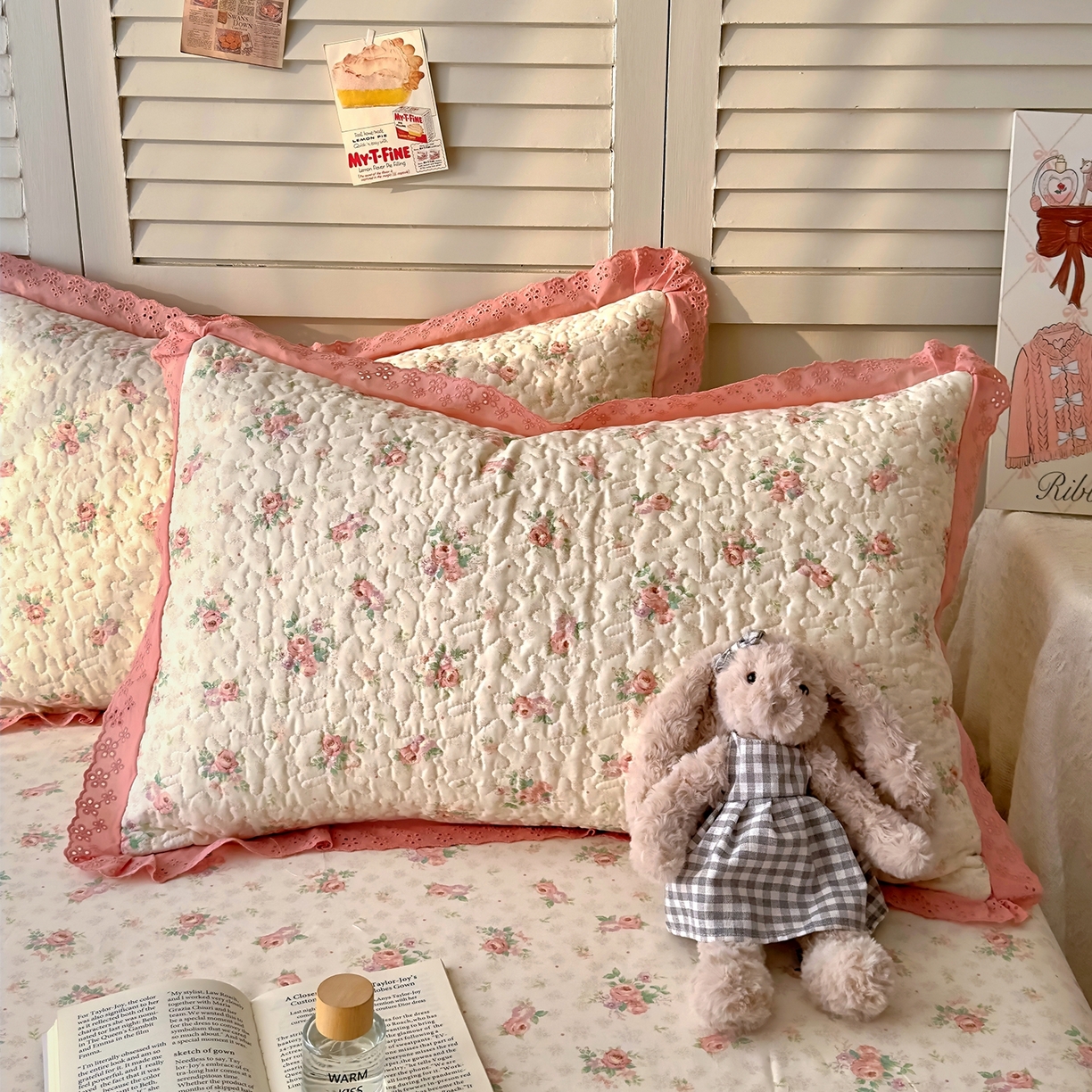 91家纺网 家纺一手货源 找家纺 百寐 2026吸汗防油全棉三层夹棉花边信封加大50*80枕套48*74/40*60枕芯 夹棉-花涧