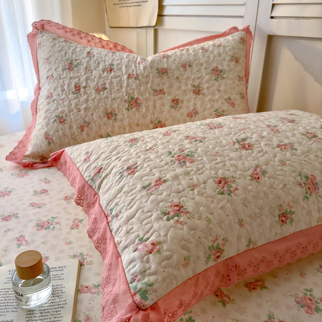 91家纺网 家纺一手货源 找家纺 百寐 2026吸汗防油全棉三层夹棉花边信封加大50*80枕套48*74/40*60枕芯 夹棉-花涧