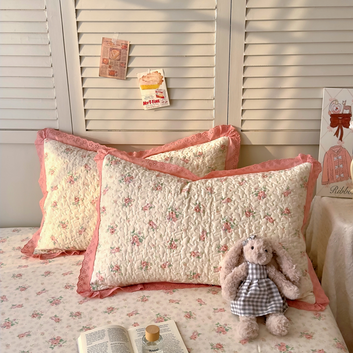 91家纺网 家纺一手货源 找家纺 百寐 2026吸汗防油全棉三层夹棉花边信封加大50*80枕套48*74/40*60枕芯 夹棉-花涧