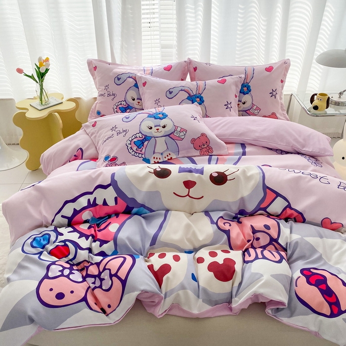 91家纺网 家纺一手货源 找家纺 一电 2026新款卡通被套单件被罩男女儿童学生宿舍单人被单男孩卡幼儿园单人被罩-2.磨毛被套 冰冰星黛露