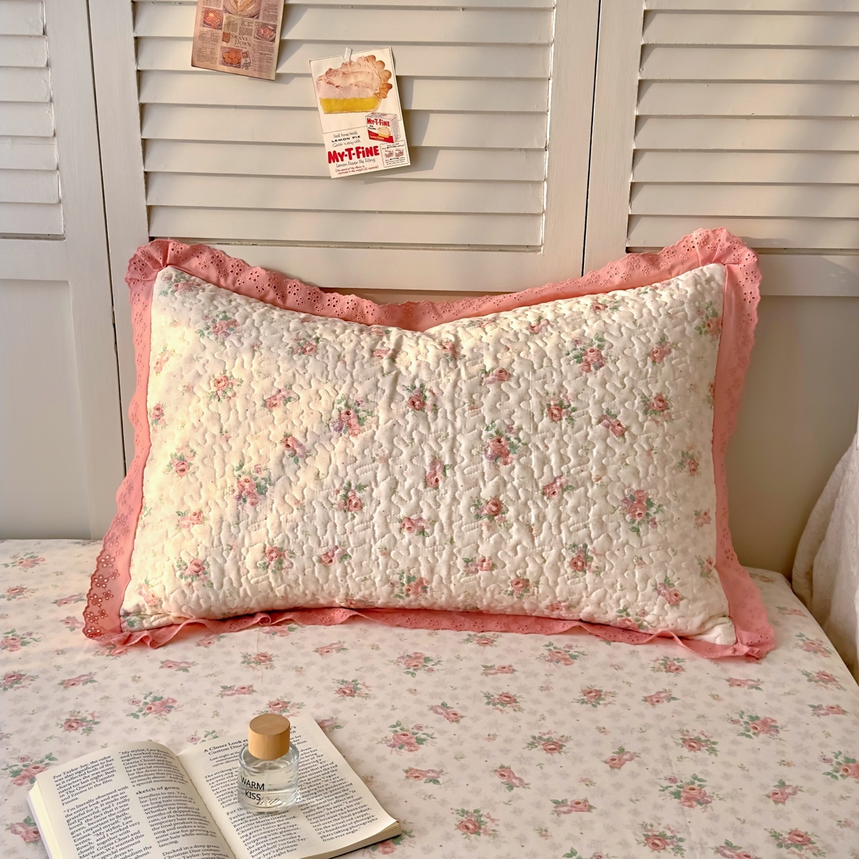 91家纺网 家纺一手货源 找家纺 百寐 2026吸汗防油全棉三层夹棉花边信封加大50*80枕套48*74/40*60枕芯 夹棉-花涧