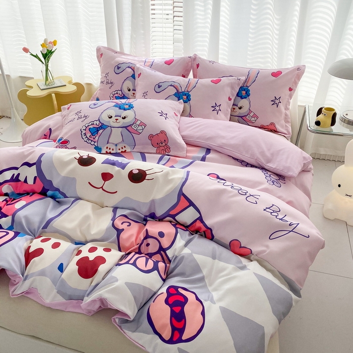 91家纺网 家纺一手货源 找家纺 一电 2026新款卡通被套单件被罩男女儿童学生宿舍单人被单男孩卡幼儿园单人被罩-2.磨毛被套 冰冰星黛露