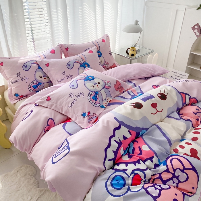 91家纺网 家纺一手货源 找家纺 一电 2026新款卡通被套单件被罩男女儿童学生宿舍单人被单男孩卡幼儿园单人被罩-2.磨毛被套 冰冰星黛露