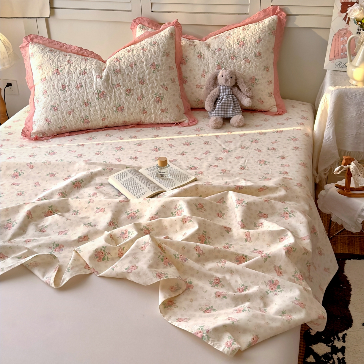 91家纺网 家纺一手货源 找家纺 百寐 2026吸汗防油全棉三层夹棉花边信封加大50*80枕套48*74/40*60枕芯 夹棉-花涧