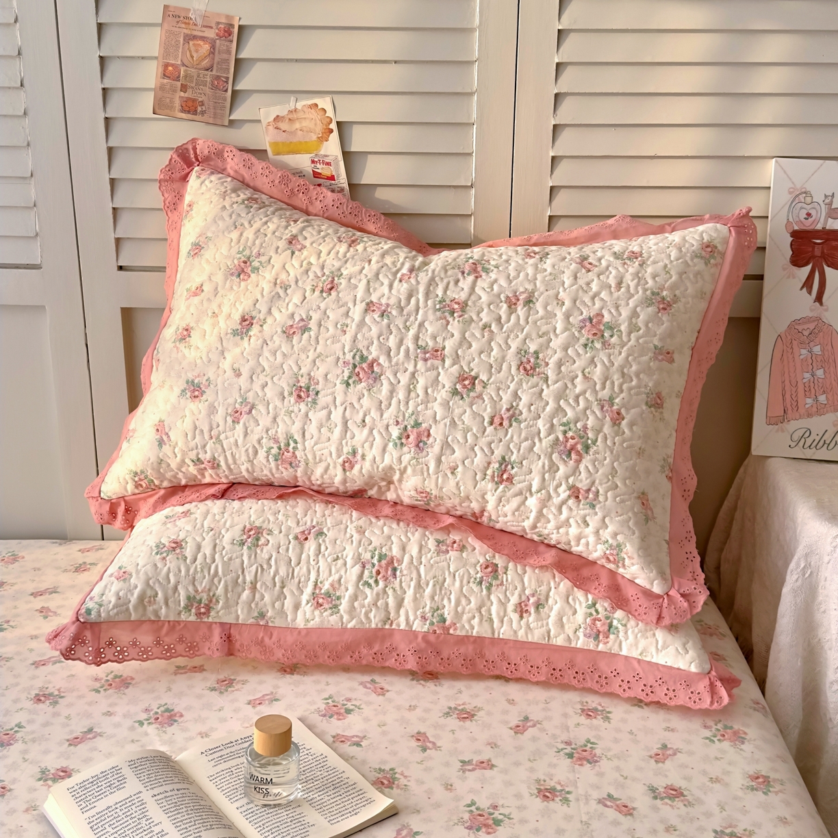 91家纺网 家纺一手货源 找家纺 百寐 2026吸汗防油全棉三层夹棉花边信封加大50*80枕套48*74/40*60枕芯 夹棉-花涧