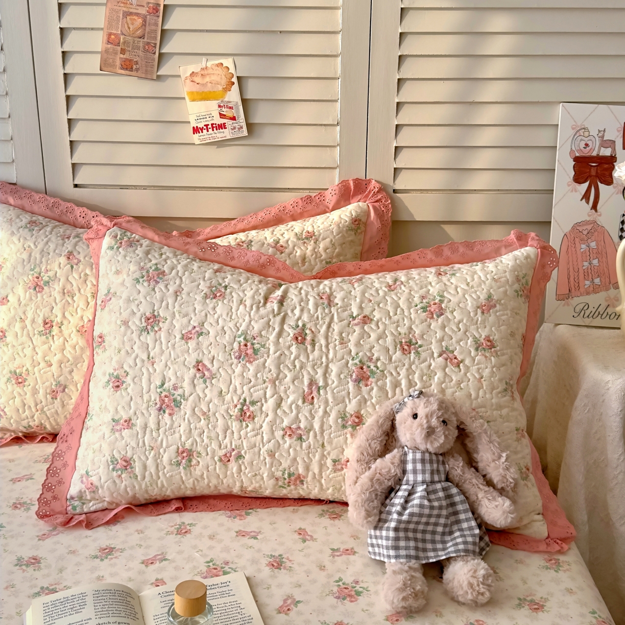 91家纺网 家纺一手货源 找家纺 百寐 2026吸汗防油全棉三层夹棉花边信封加大50*80枕套48*74/40*60枕芯 夹棉-花涧