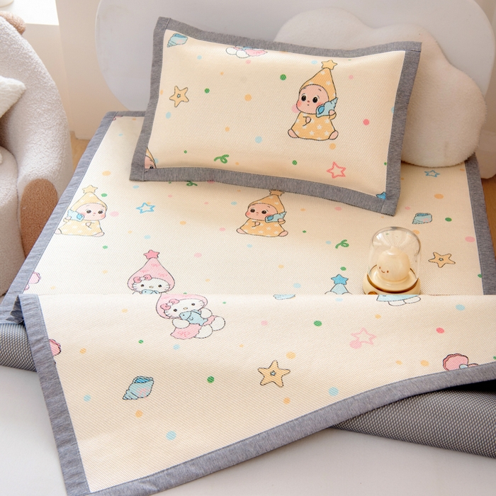 91家纺网 家纺一手货源 找家纺 鱼宝2026新款儿童冰藤席冰丝凉席软席 星星梦