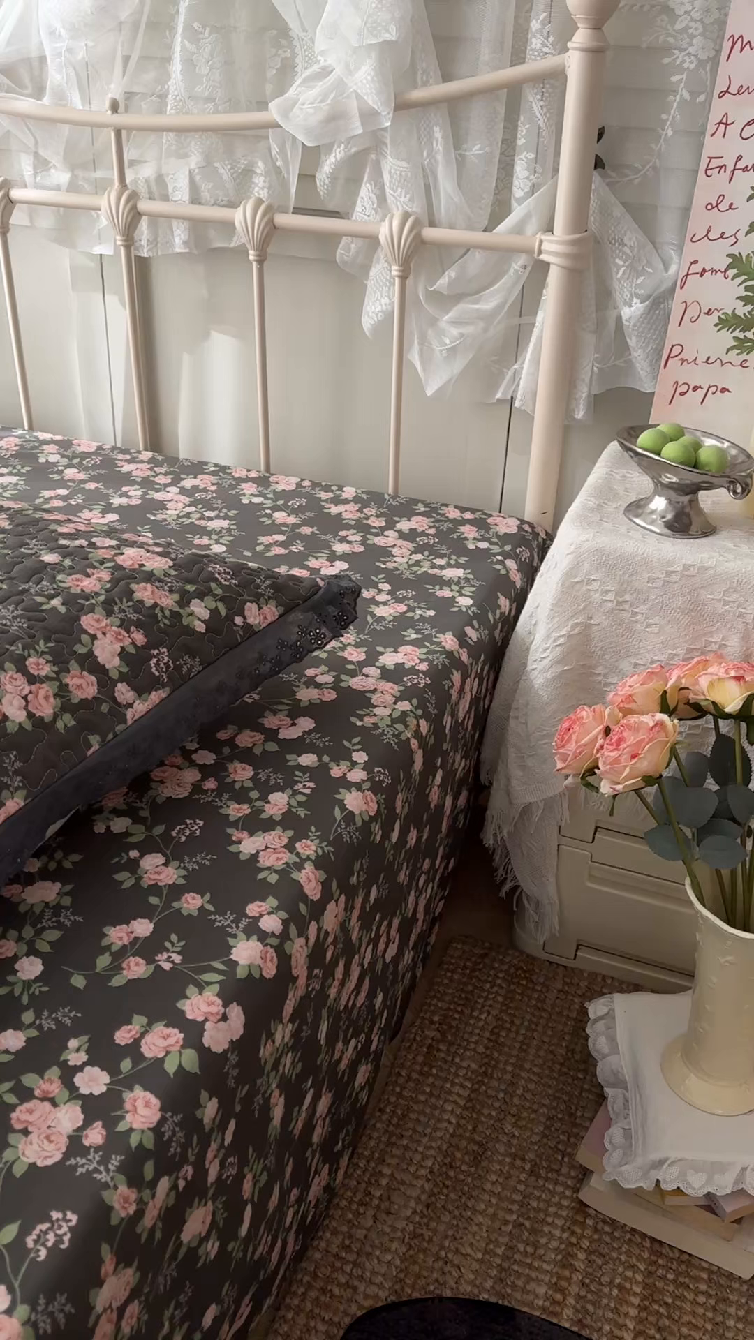 91家纺网 家纺一手货源 找家纺 百寐 2026吸汗防油全棉三层夹棉花边信封加大50*80枕套48*74/40*60枕芯 夹棉-墨池玫瑰