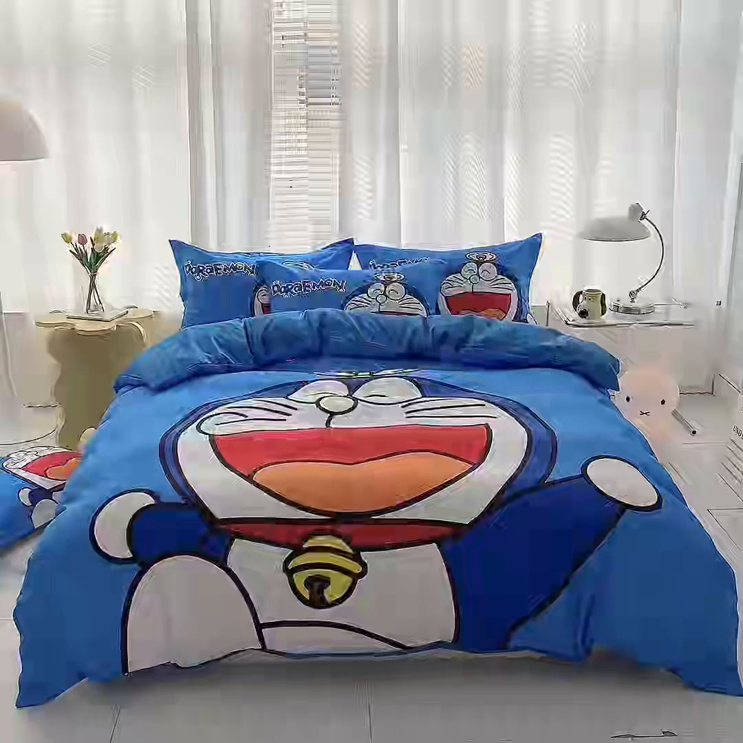 91家纺网 家纺一手货源 找家纺 一电 2026新款卡通被套单件被罩男女儿童学生宿舍单人被单男孩卡幼儿园单人被罩-2.磨毛被套 叮当快跑