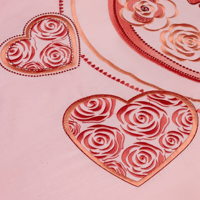 91家纺网 家纺一手货源 找家纺 甜咪咪婚庆 2026春夏新款全棉纯棉绣花结婚婚庆四件套多件套床单床盖款 欢天喜地玉