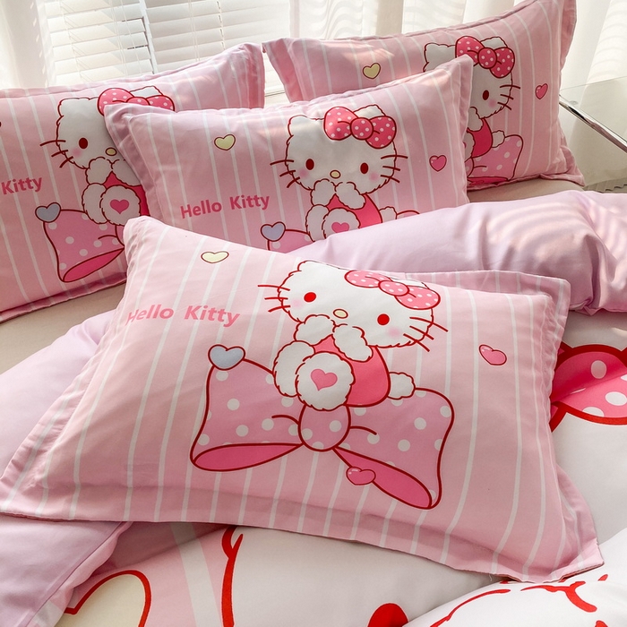 91家纺网 家纺一手货源 找家纺 一电 2026新款卡通被套单件被罩男女儿童学生宿舍单人被单男孩卡幼儿园单人被罩-2.磨毛被套 害羞KT