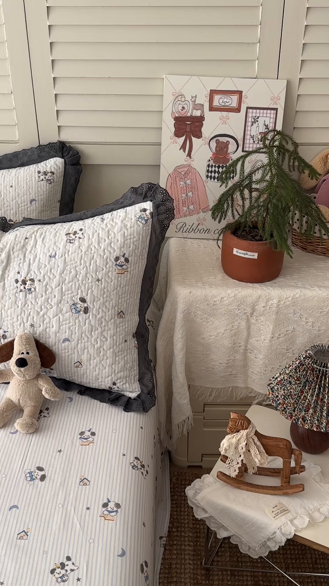 91家纺网 家纺一手货源 找家纺 百寐 2026吸汗防油全棉三层夹棉花边信封加大50*80枕套48*74/40*60枕芯 夹棉-月亮狗