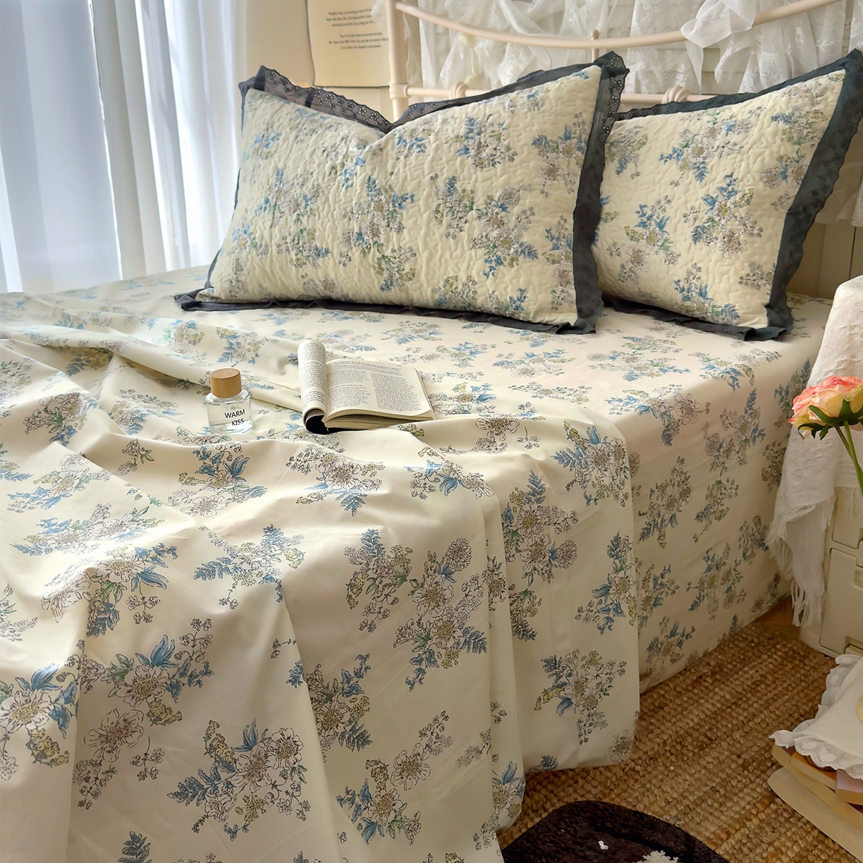 91家纺网 家纺一手货源 找家纺 百寐 2026吸汗防油全棉三层夹棉花边信封加大50*80枕套48*74/40*60枕芯 夹棉-云中忆