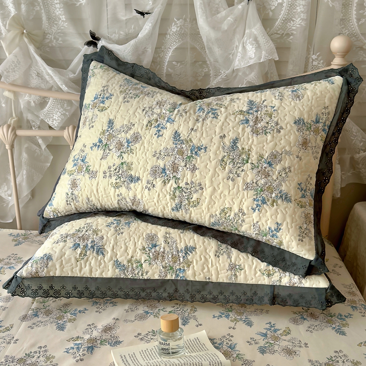 91家纺网 家纺一手货源 找家纺 百寐 2026吸汗防油全棉三层夹棉花边信封加大50*80枕套48*74/40*60枕芯 夹棉-云中忆