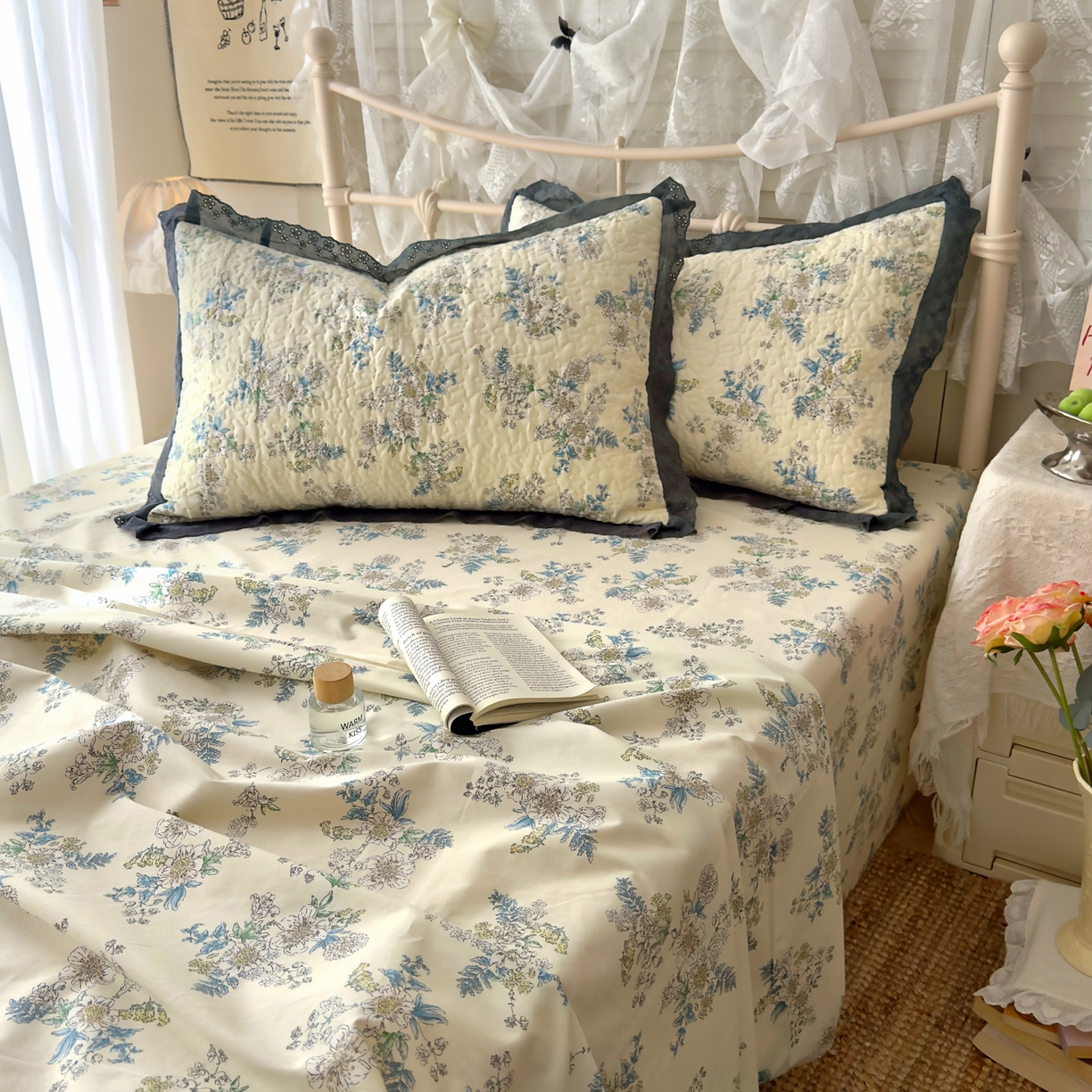 91家纺网 家纺一手货源 找家纺 百寐 2026吸汗防油全棉三层夹棉花边信封加大50*80枕套48*74/40*60枕芯 夹棉-云中忆