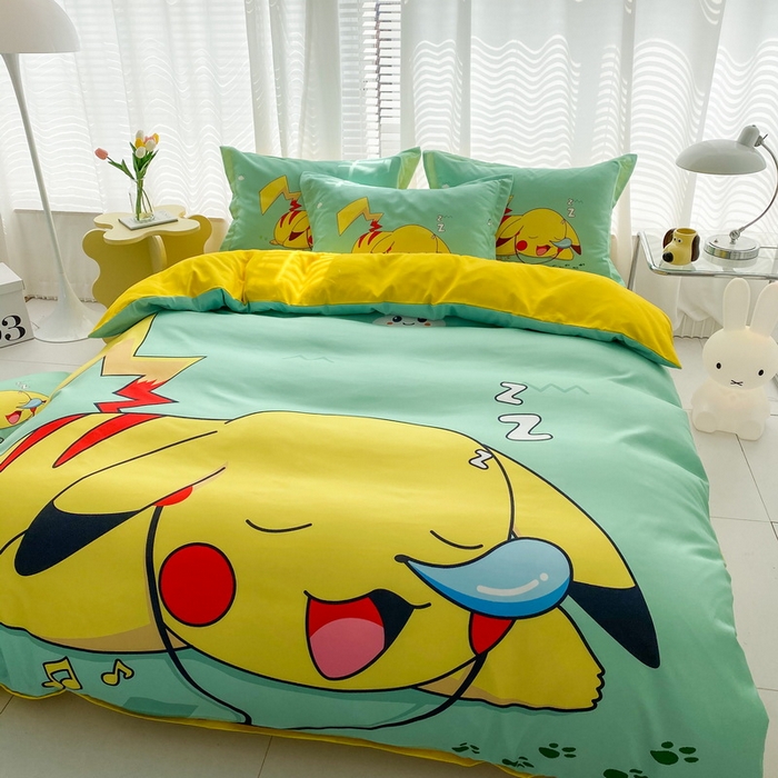一电 2026新款卡通被套单件被罩男女儿童学生宿舍单人被单男孩卡幼儿园单人被罩-2.磨毛被套 呼呼皮卡丘