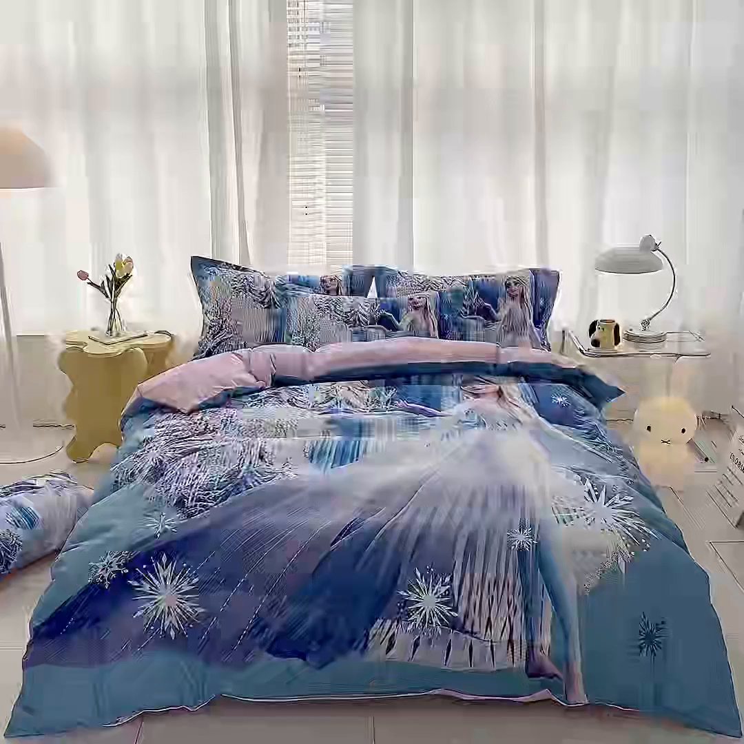 91家纺网 家纺一手货源 找家纺 一电 2026新款卡通被套单件被罩男女儿童学生宿舍单人被单男孩卡幼儿园单人被罩-2.磨毛被套 皇后